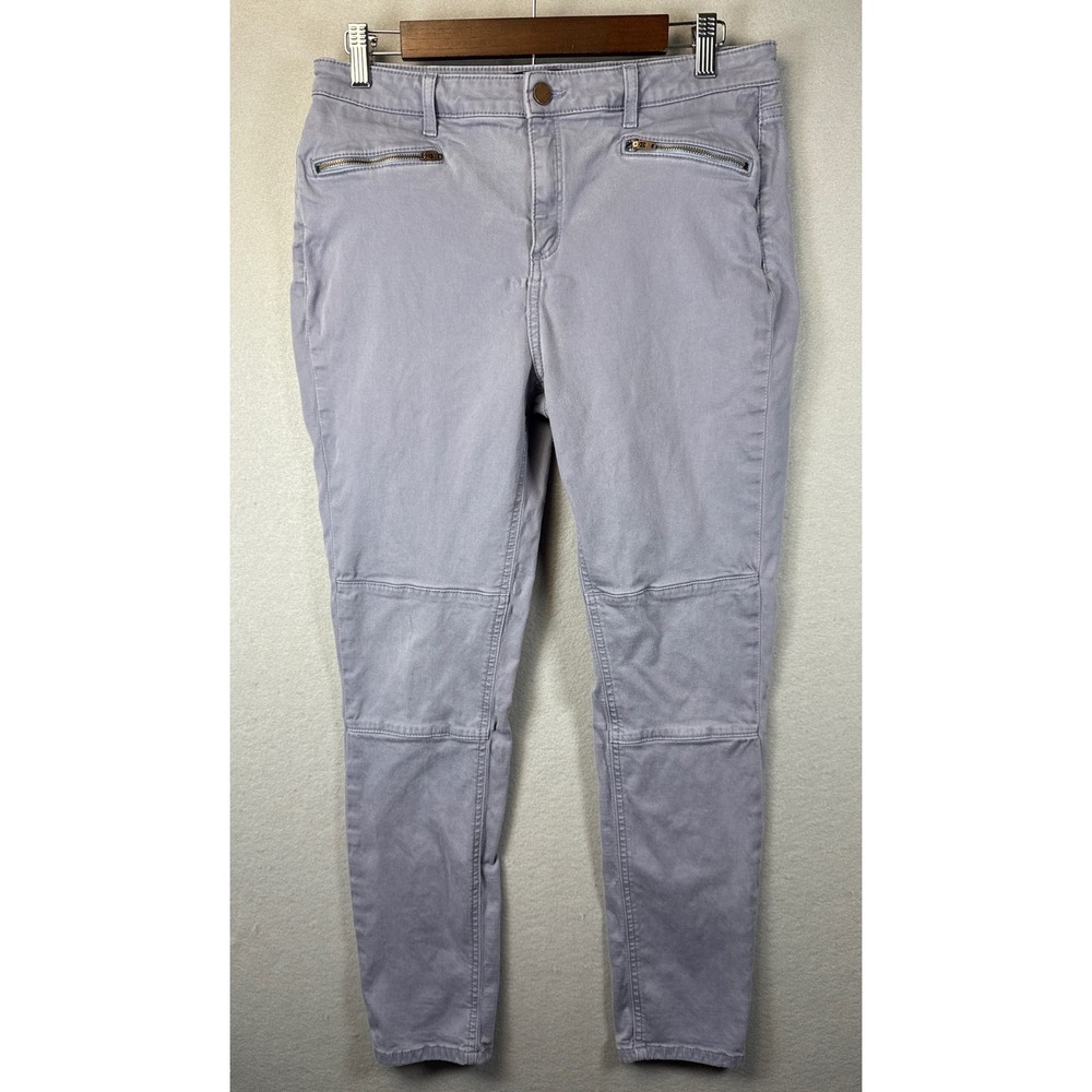 Boden The‎ Brighton Biker Skinny Moto Pants Zipper Pockets Gray Womens Size 10